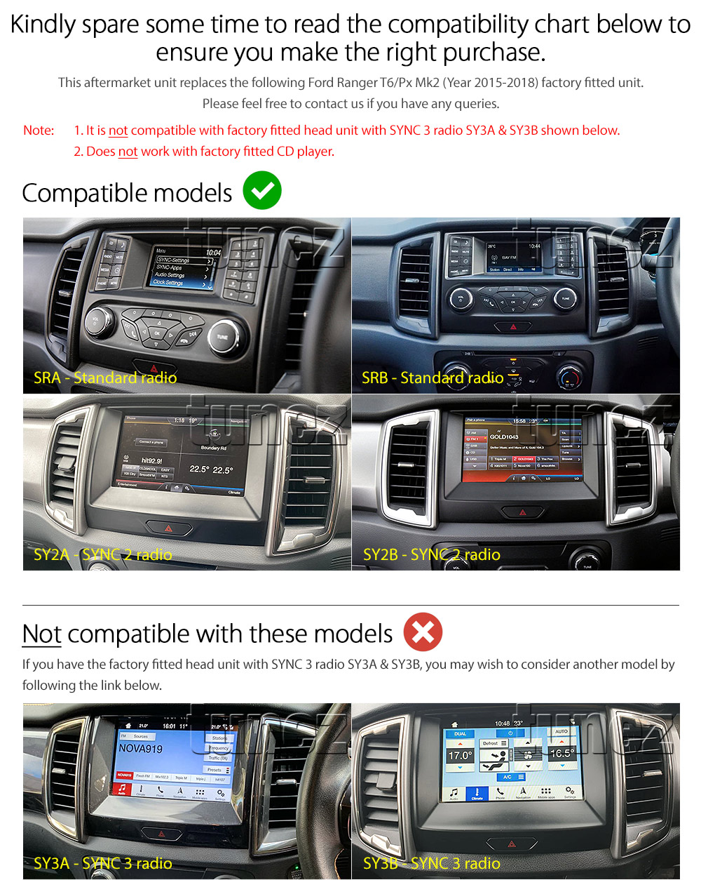 SRRFRT601AND GPS Aftermarket Ford Ranger T6 PX Mk2 Mk3 Year 2015 2016 2017 2018 2019 large 9-inch 9' touchscreen Universal Double DIN Latest Australia UK European USA Original CarPlay Android Auto 10 Car USB player radio stereo 4G LTE WiFi head unit details Aftermarket External and Internal Microphone Bluetooth Europe Sat Nav Navi Plug and Play ISO Plug Wiring Harness Matching Fascia Kit Facia Free Reversing Camera Album Art ID3 Tag RMVB MP3 MP4 AVI MKV Full High Definition FHD MyLink My Link 1080p DAB+ Digital Radio DAB + Connects2