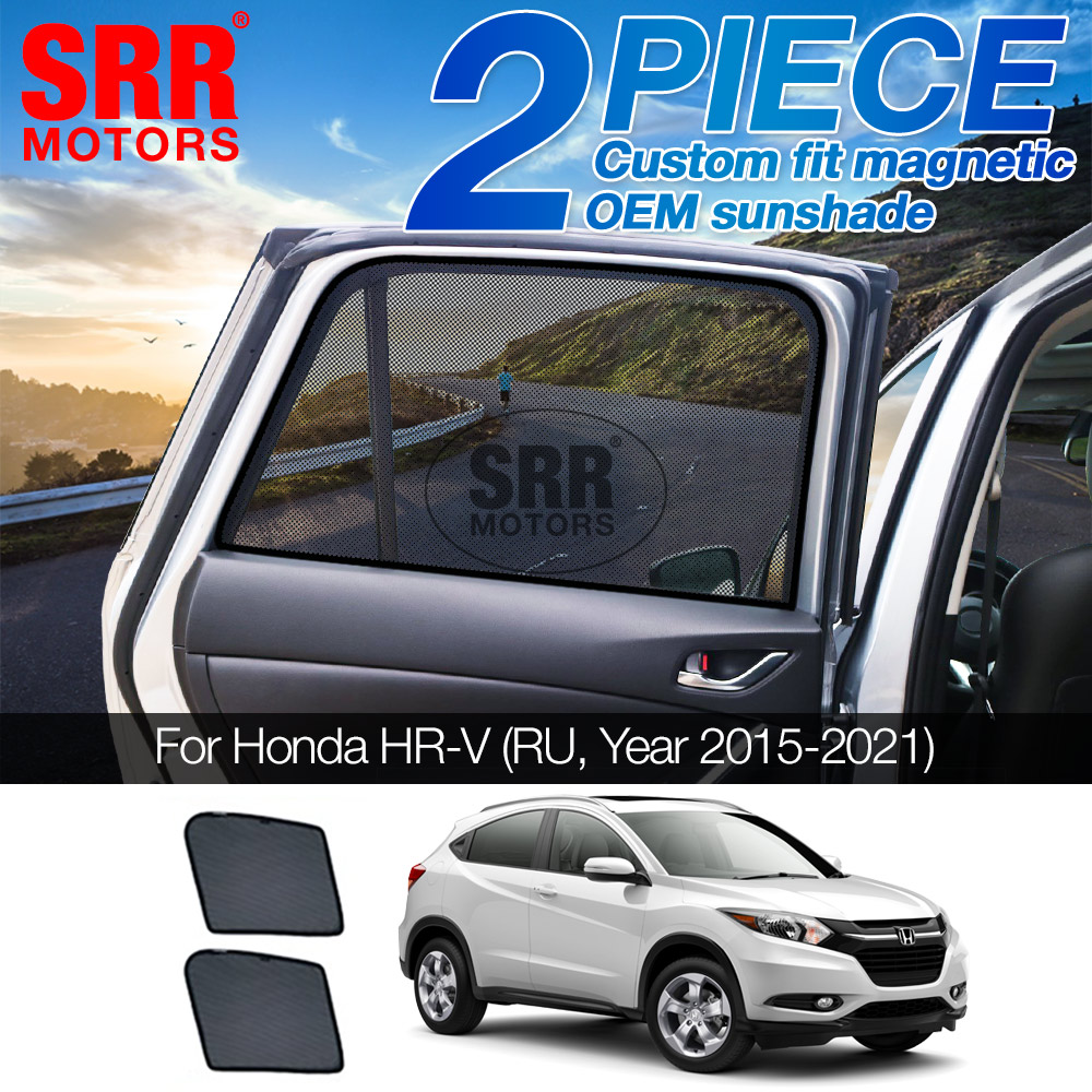 SRR Motors Sunshades WSHHRV01 Honda HR-V HRV RU 2015 2016 2017 2018 2019 2020 2021 Custom Side Window Magnetic Sun Shade Rear Door Side Car Truck Compatible With Privacy Curtain