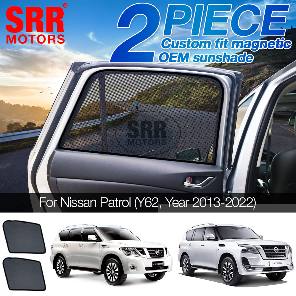 Sunshade Sun Shade Nissan Patrol Y62 Triton L200 MQ MR Custom Dedicated Fit Magnetic OEM 2 Piece Rear Side Door Back Window Visor 2013 2014 2015 2016 2017 2018 2019 2020 2021 2022